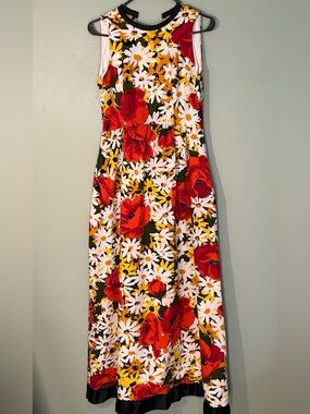 Vintage Women’s Union Made Sleeveless Floral Maxi Dress Size 11